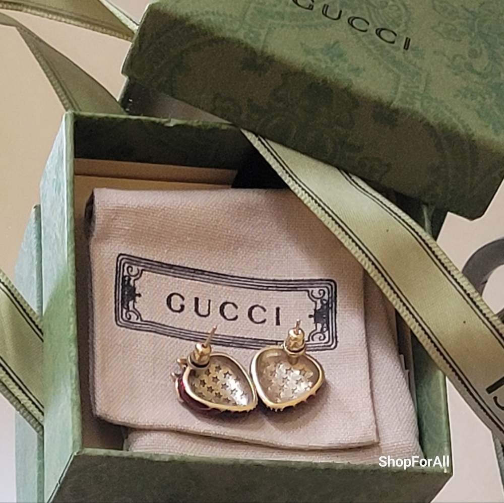 Gucci Red and Black Strawberry Earrings - Picture 6 of 10